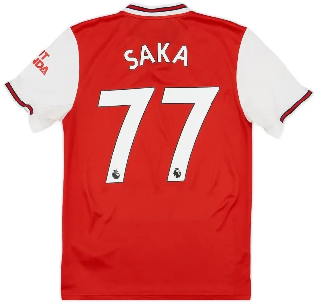 adidas 2019-20 Arsenal Home Shirt Saka #77 - 8/10 - (S)