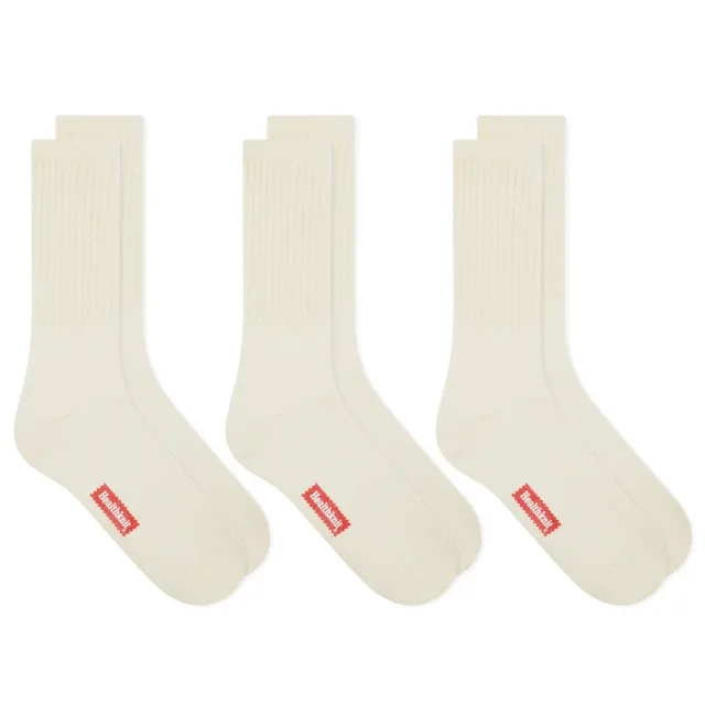 Healthknit Crew Sock - 3 Pack Off White