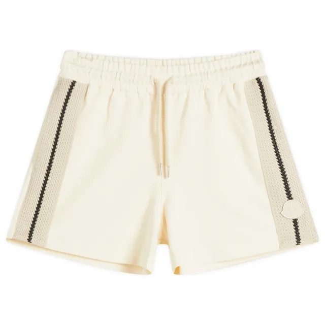 Moncler Women's Crochet Trim Sweat Shorts Beige