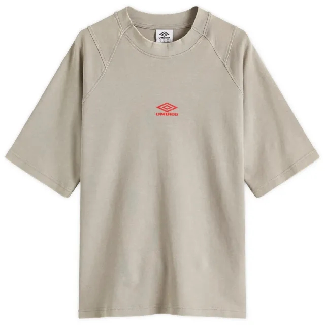 Umbro Washed High Neck T-Shirt, Grey