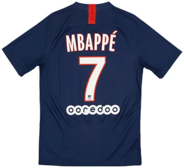 Nike 2019-20 Paris Saint-Germain Home Shirt Mbappe #7 - 9/10 - (S)