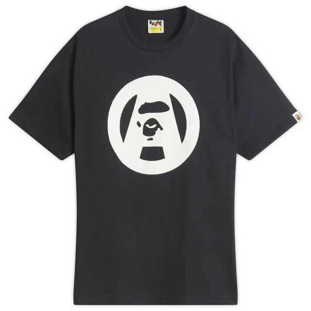 T-Shirt A Bathing Ape Stencil Circle Ape Face Tee Unisex Black Xxxl