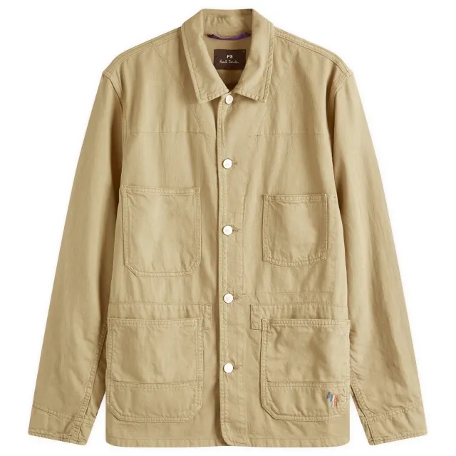 Paul Smith Men's Broad Stripe Zebra Chore Jacket Green