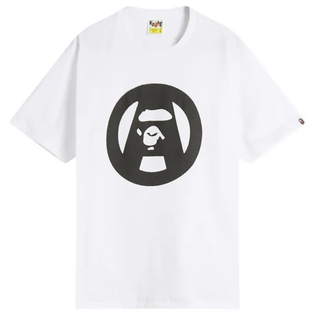 A Bathing Ape Men's Stencil Circle Ape Face Tee White