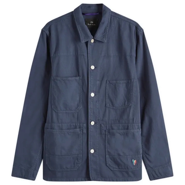 Paul Smith Men's Broad Stripe Zebra Chore Jacket Blue