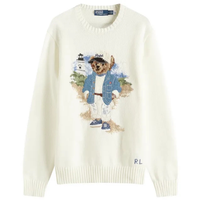 Polo Ralph Lauren Men's Intarsia Sea Bear Knit Sweater Nevis