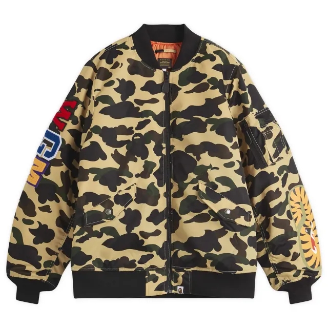 A Bathing Ape Men's 1St Camo Sharka-1 Jacket Yellow