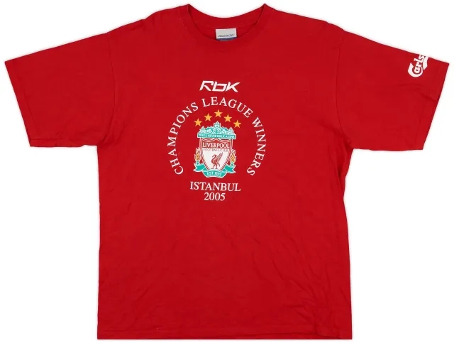 2005-06 Liverpool Reebok 2005 CL Winners Tee - 9/10 - (XL)