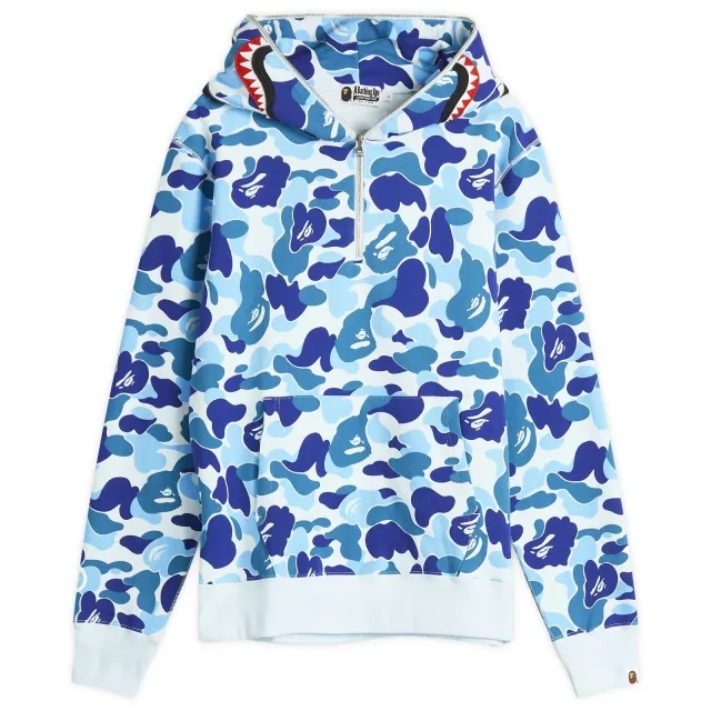 A Bathing Ape Men's ABC Camo Shark Haf Zip Hoodie Blue