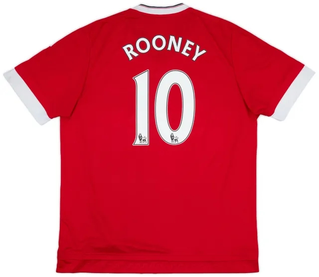 adidas 2015-16 Manchester United Home Shirt Rooney #10 - 5/10 - (XL)