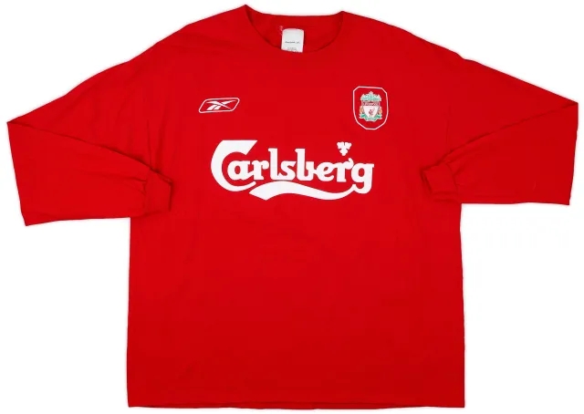 2004-05 Liverpool Reebok Cotton L/S Tee - 8/10 - (XL)