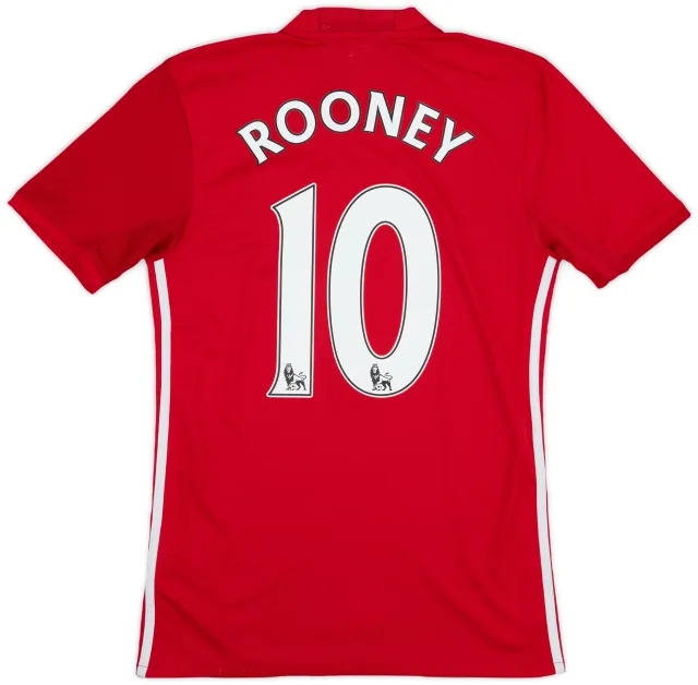 adidas 2016-17 Manchester United Home Shirt Rooney #10 - 5/10 - (XS)