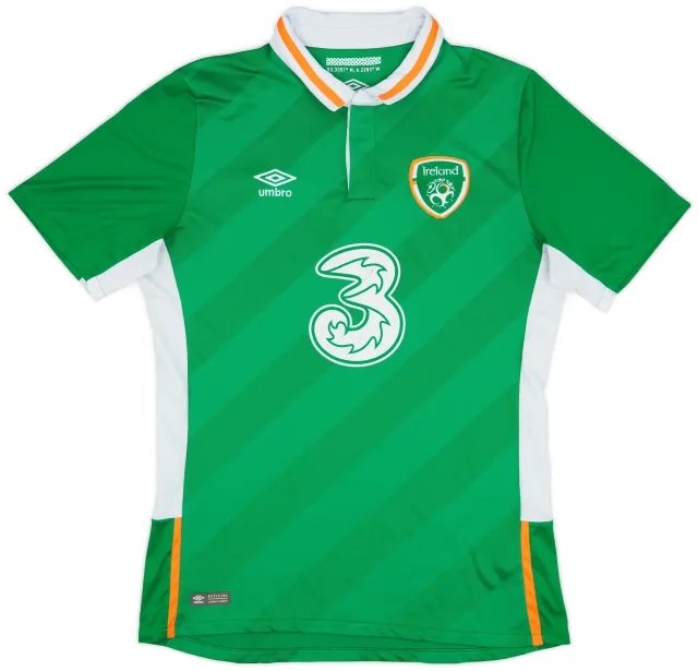 Umbro 2016-17 Ireland Home Shirt - 7/10 - (L)