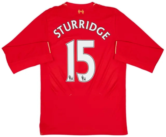 NewBalance 2015-16 Liverpool Home L/S Shirt Sturridge #15 - 6/10 - (S)