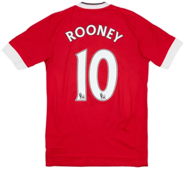 adidas 2015-16 Manchester United Home Shirt Rooney #10 - 6/10 - (XS)