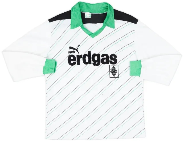 Puma 1985-87 Borussia Monchengladbach Home L/S Shirt - 8/10 - (M)