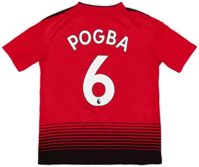 adidas 2018-19 Manchester United Home Shirt Pogba #6 - 5/10 - (S.Boys)
