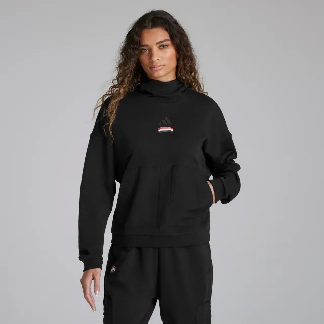 Manchester United x adidas Womens City Escape Hoodie Black