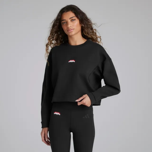 Manchester United x adidas Womens City Escape Doubleknit Sweatshirt Black