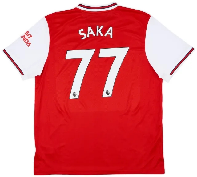 adidas 2019-20 Arsenal Home Shirt Saka #77 - 10/10 - (XL)