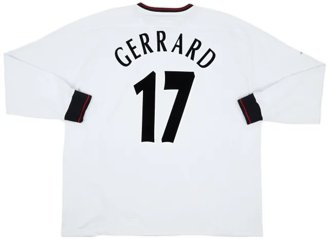 Reebok 2003-04 Liverpool Away L/S Shirt Gerrard #17 - 9/10 - (XXL)
