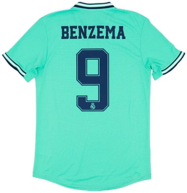 adidas 2019-20 Real Madrid Authentic Third Shirt Benzema #9 - 7/10 - (S)