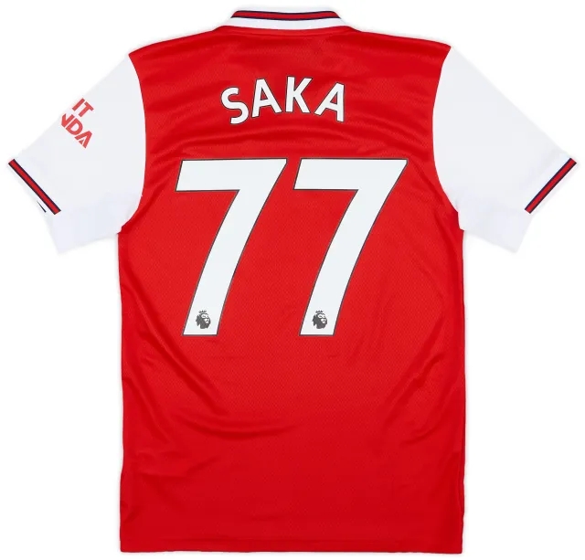 adidas 2019-20 Arsenal Home Shirt Saka #77 - 10/10 - (XS)