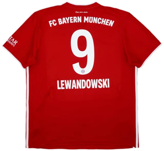 adidas 2020-21 Bayern Munich Home Shirt Lewandowski #9 - 7/10 - (XL)