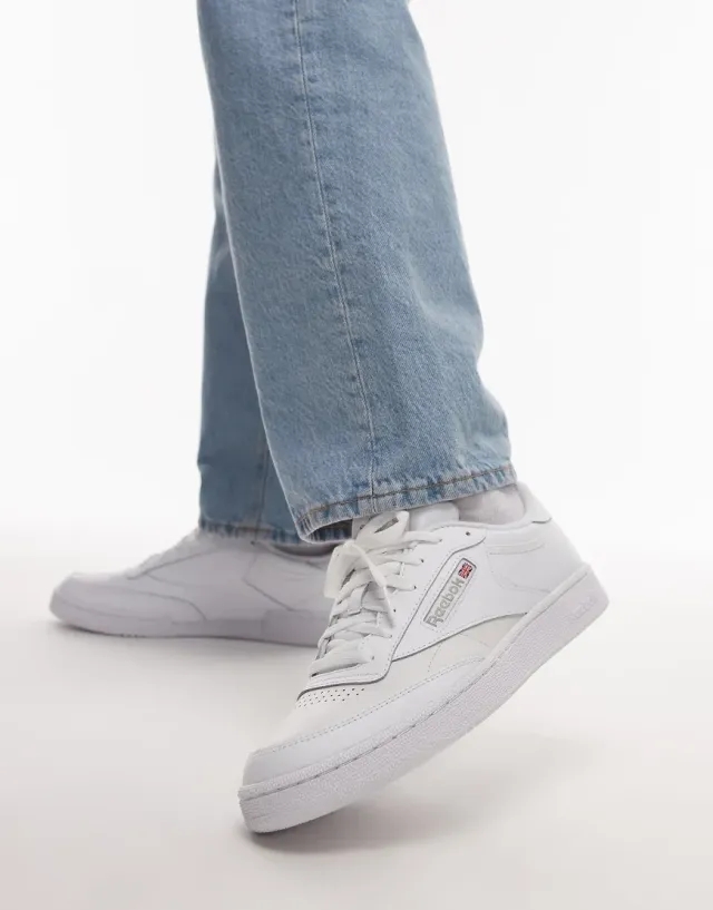 Reebok Club C Trainers In Off White And Grey