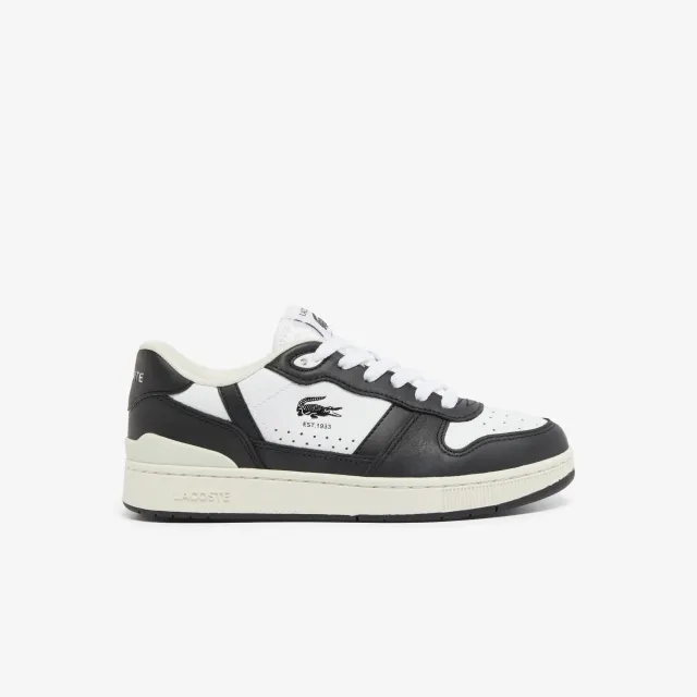 Lacoste Women's T-Clip Set Leather Sneakers - White & Black