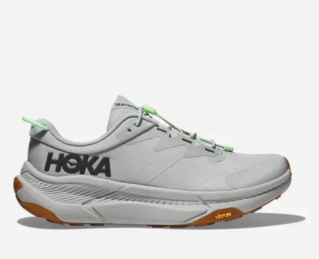 Hoka One One HOKA Men's Transport Hiking Shoes in Harbor Mist/Lime Glow
