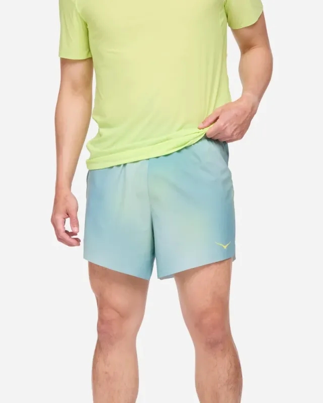 Hoka One One HOKA Men's Glide 5'' Short with Brief in Run Print
