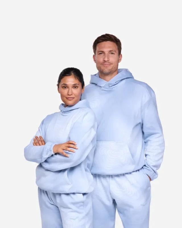 Hoka One One HOKA Essential Hoodie in Blue Cloud Topo