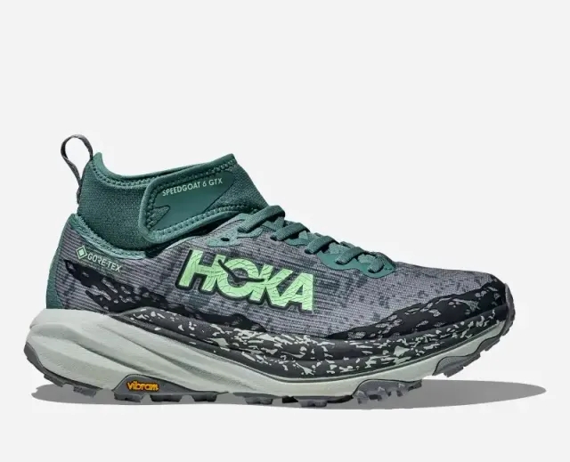 Hoka One One HOKA Women's Speedgoat 6 Mid GORE-TEX Trail Shoes in Mountain Fog/Droplet