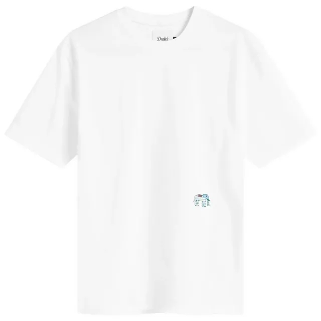 Drake's Men's Elephant Graphic Hiking T-Shirt White