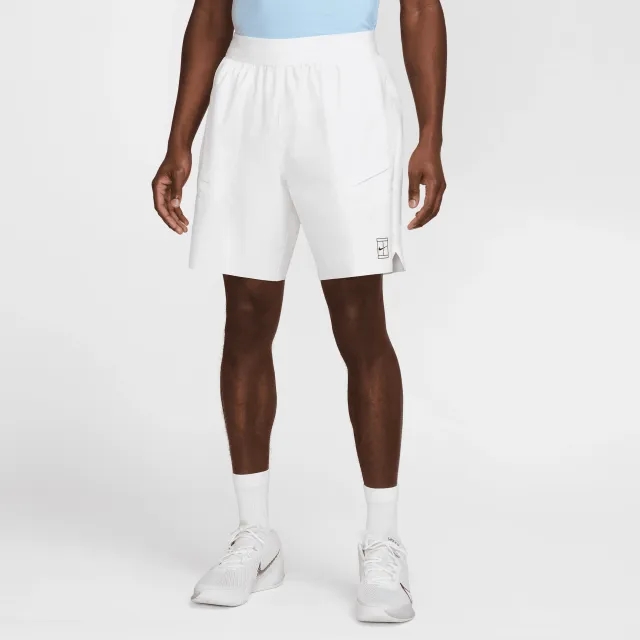 NikeCourt Advantage Men's Dri-FIT 20cm (approx.) Tennis Shorts - White - Polyester/Elastane