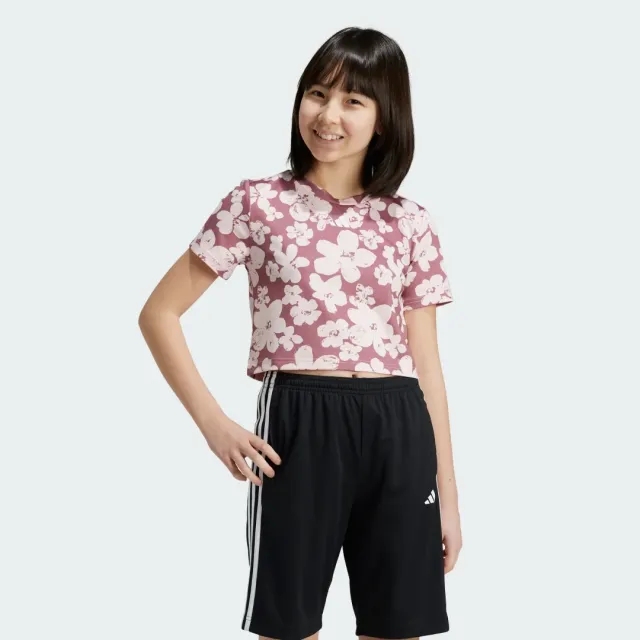 adidas Train Essentials Seasonal Printed Cropped Training T-Shirt Kids