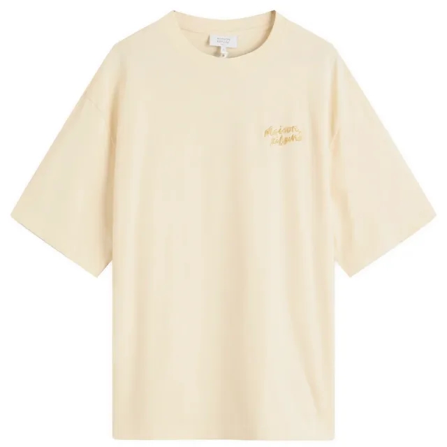 Maison Kitsuné Maison Kitsune Handwriting Embroidery Oversize T-Shirt Alabaster