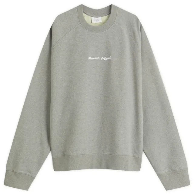 Maison Kitsuné Maison Kitsune Embroidery Oversize Raglan Crew Sweatshirt Medium Grey Melange