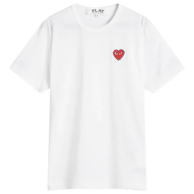 Comme des Garçons Play Men's Studded Heart T-Shirt White/Red