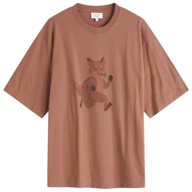 Maison Kitsuné Maison Kitsune Speedy Fox Print Oversize T-Shirt Brunette