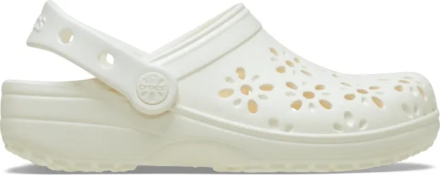 Crocs | Unisex | Classic Floral Cut-Out | Clogs | Chalk | W9/M8