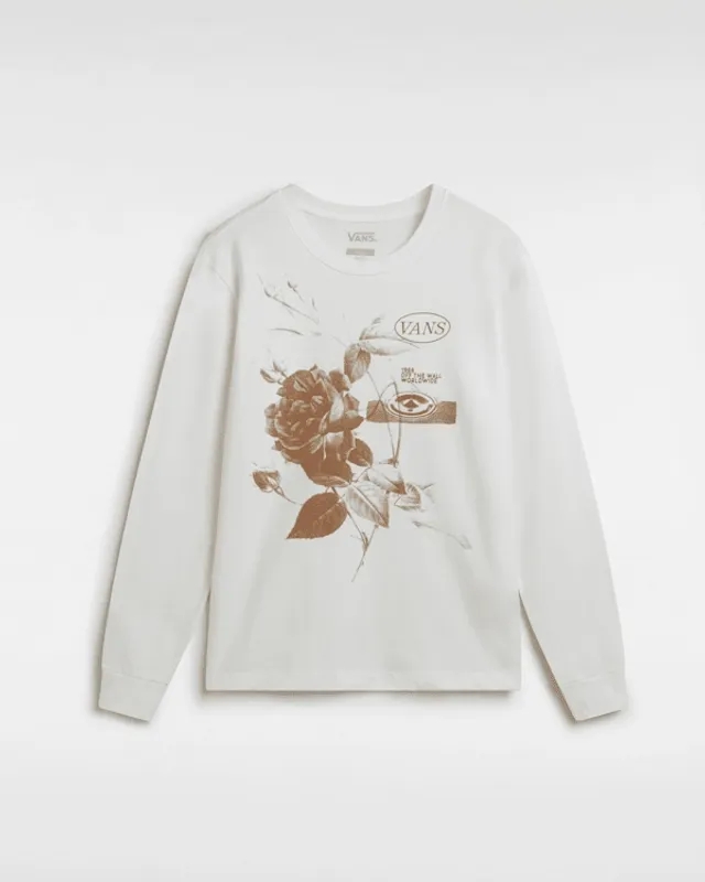Vans - Damask Long Sleeve T-Shirt, Woman, White