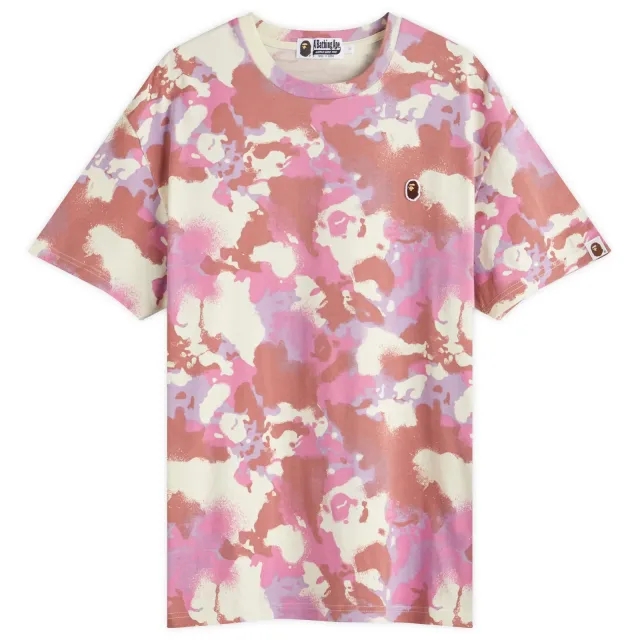 A Bathing Ape Women's Map Camo Oversized T-Shirt Pink