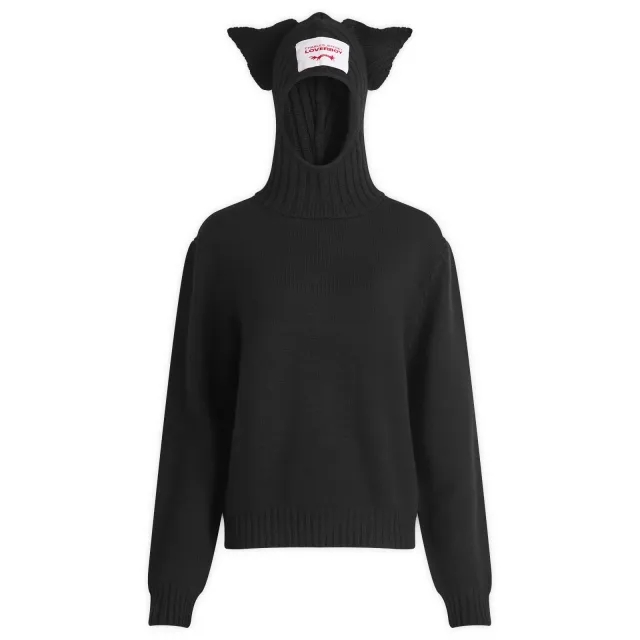 Charles Jeffrey Loverboy Women's Merino Ears Balaclava Jumper Black