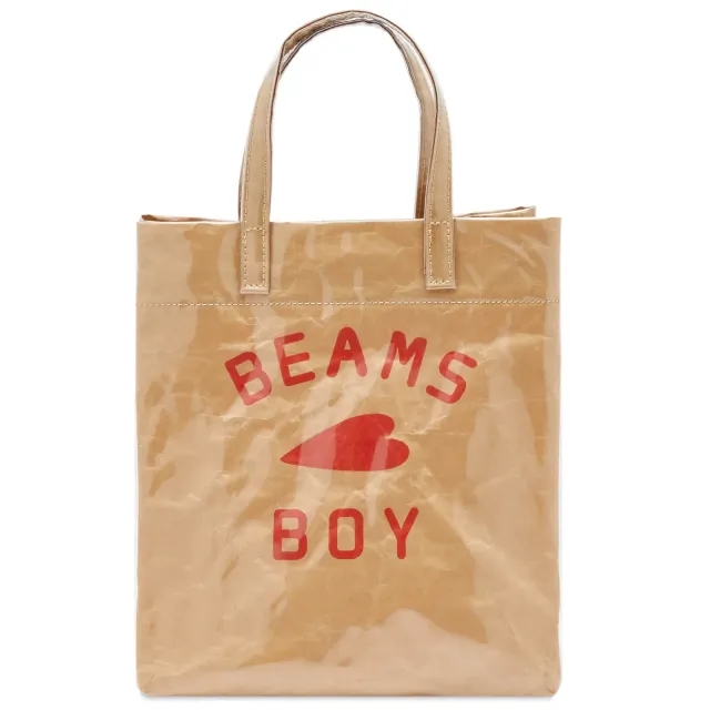 Beams Boy Women's Logo Shop Bag Beige
