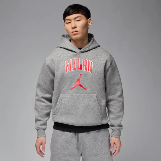 Nike Jordan Men's Milan Fleece Pullover Hoodie - Grey - Cotton/Polyester