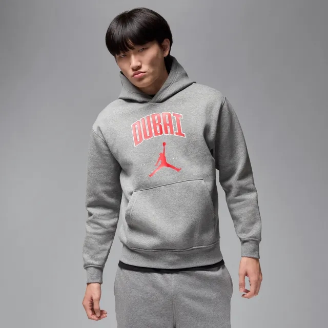Nike Jordan Men's Dubai Fleece Pullover Hoodie - Grey - Cotton/Polyester