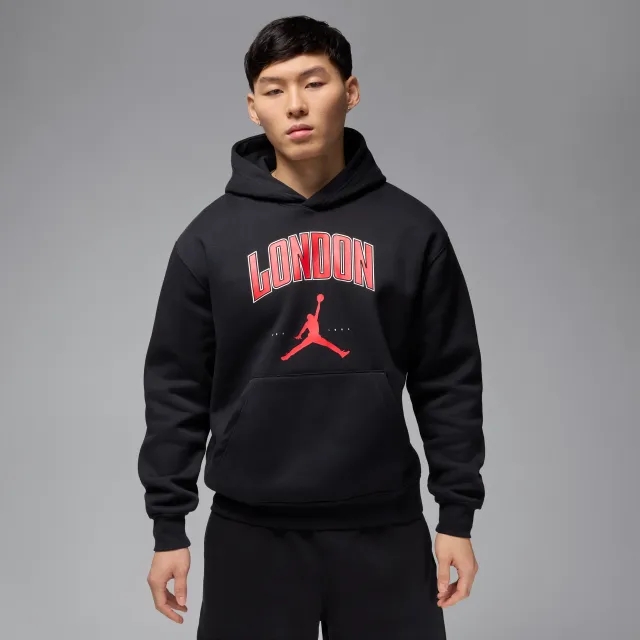 Nike Jordan Men's London Fleece Pullover Hoodie - Black - Cotton/Polyester