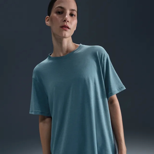 Nike Women's One Relaxed Dri-FIT Short-Sleeve Top - Smokey Blue/Black -  Size: XS